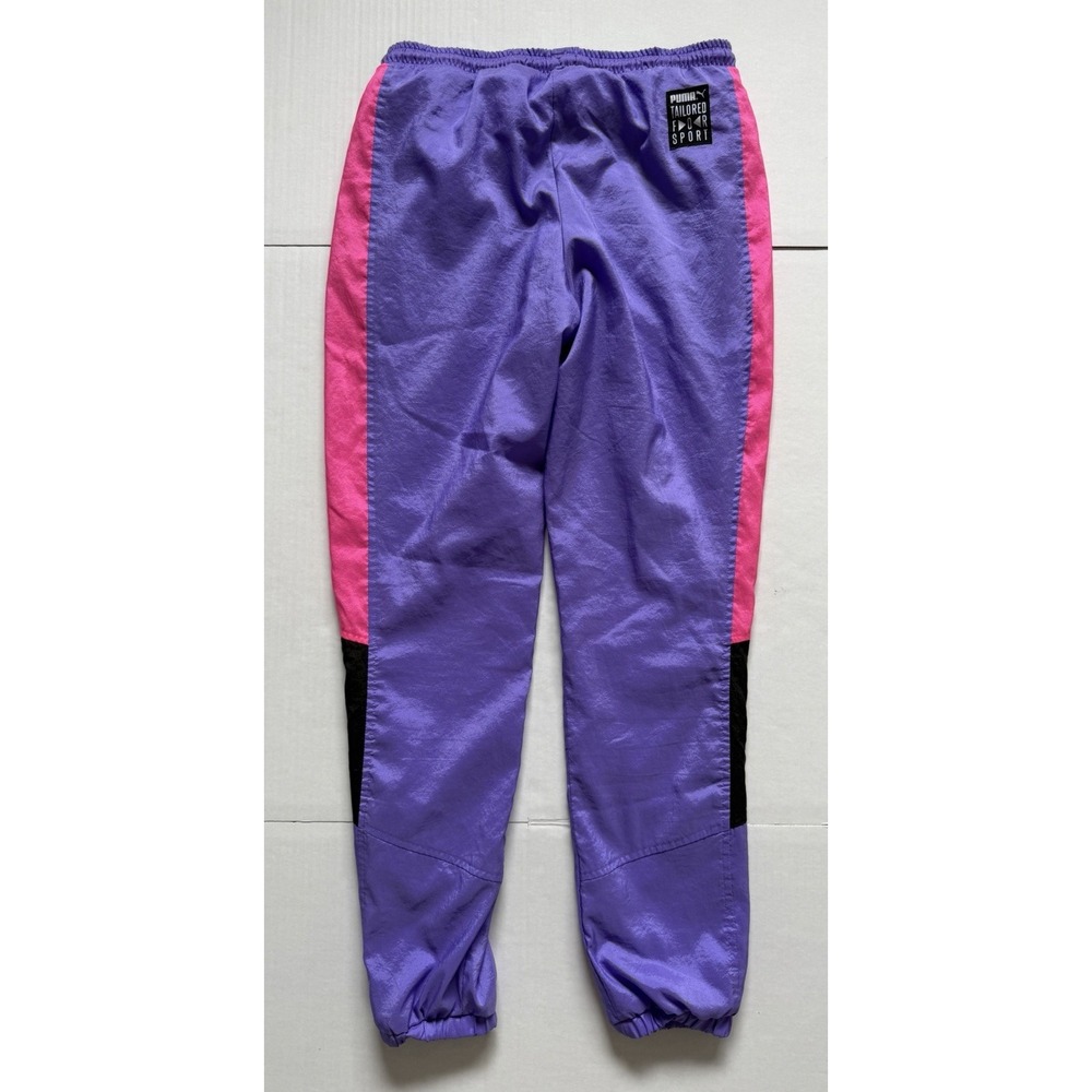 Puma Tailored For Sport Track Pants Nylon Neon Pink Purple Joggers Medium Womens - Picture 6 of 7